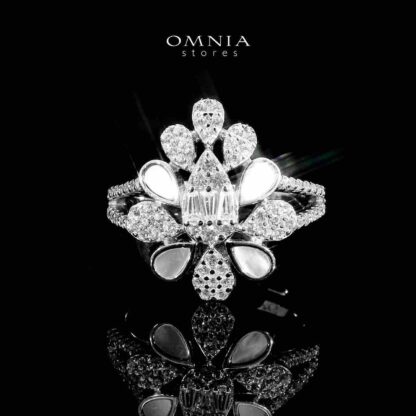 Omnia Qamar White Bridal Full Set in 925 Silver High Quality Simulated Diamonds - Image 4