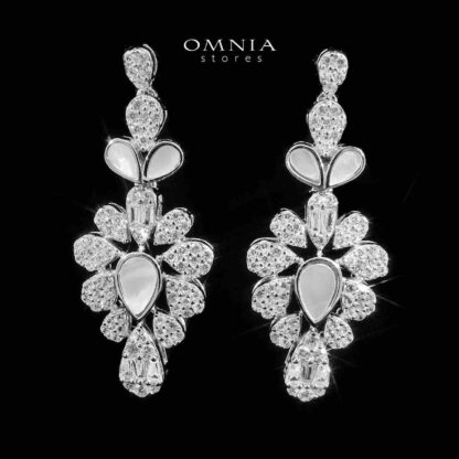 Omnia Qamar White Bridal Full Set in 925 Silver High Quality Simulated Diamonds - Image 5