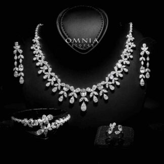 Omnia Tala White Bridal Full Set in 925 Silver High Quality Simulated Diamonds
