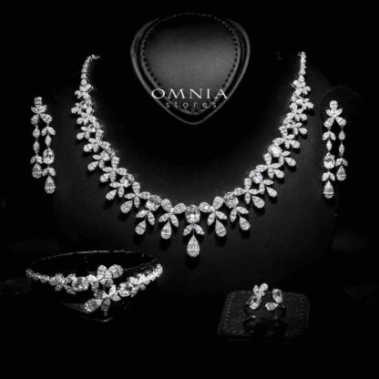 Omnia Tala White Bridal Full Set in 925 Silver High Quality Simulated Diamonds