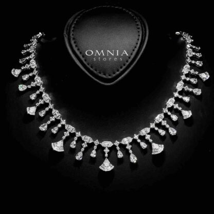 Omnia Raihana White Bridal Full Set in 925 Silver High Quality Simulated Diamonds - Image 2