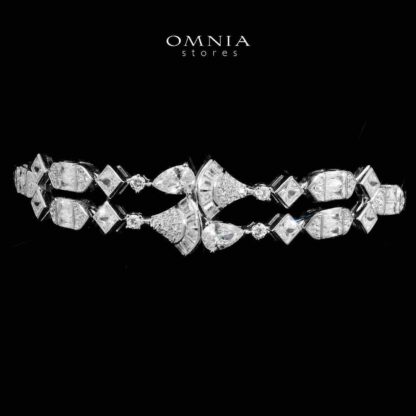 Omnia Raihana White Bridal Full Set in 925 Silver High Quality Simulated Diamonds - Image 5