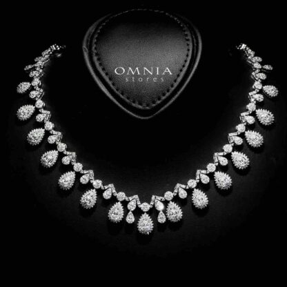 Omnia Hana White Bridal Full Set in 925 Silver High Quality Simulated Diamonds - Image 2