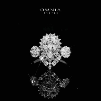 Omnia Hana White Bridal Full Set in 925 Silver High Quality Simulated Diamonds - Image 3