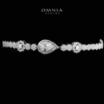 Omnia Sabeen White Bridal Full Set in 925 Silver High Quality Simulated Diamonds - Image 5