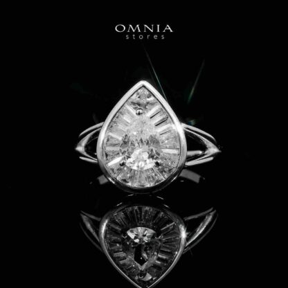 Omnia Sabeen White Bridal Full Set in 925 Silver High Quality Simulated Diamonds - Image 4