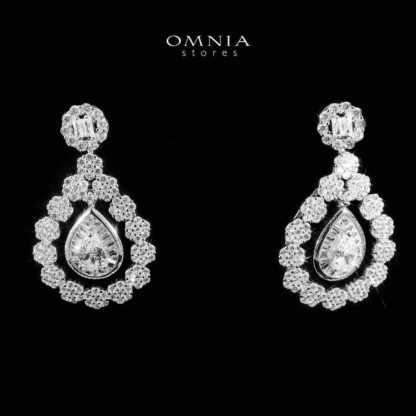 Omnia Sabeen White Bridal Full Set in 925 Silver High Quality Simulated Diamonds - Image 3