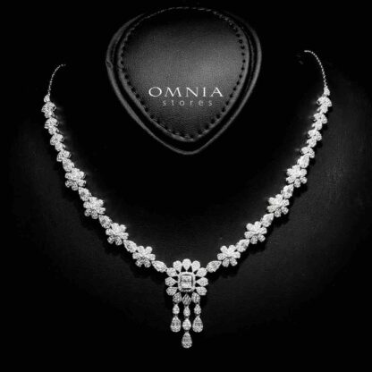 Omnia Aya White Bridal Full Set in 925 Silver High Quality Simulated Diamonds - Image 2