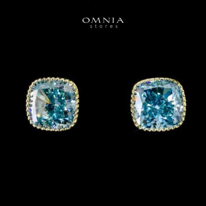SUPER SALE!!! Omnia Malak Blue Pendant Necklace and Earrings Set in 925 Silver Ice Cut Square Stones - Image 3