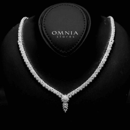 Omnia Rasheedah White Bridal Full Set in 925 Silver High Quality Simulated Diamonds - Image 2