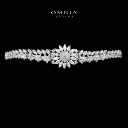Omnia Rasheedah White Bridal Full Set in 925 Silver High Quality Simulated Diamonds - Image 5