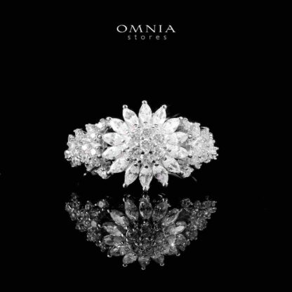 Omnia Rasheedah White Bridal Full Set in 925 Silver High Quality Simulated Diamonds - Image 4