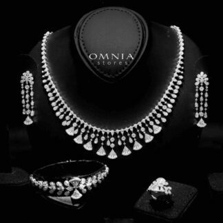 Omnia Kenoz White Bridal Full Set in 925 Silver High Quality Simulated Diamonds