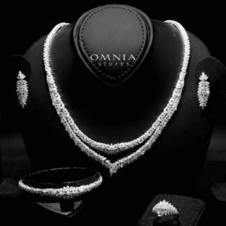 Omnia Amira White Bridal Full Set in 925 Silver High Quality Simulated Diamonds