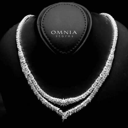 Omnia Amira White Bridal Full Set in 925 Silver High Quality Simulated Diamonds - Image 2
