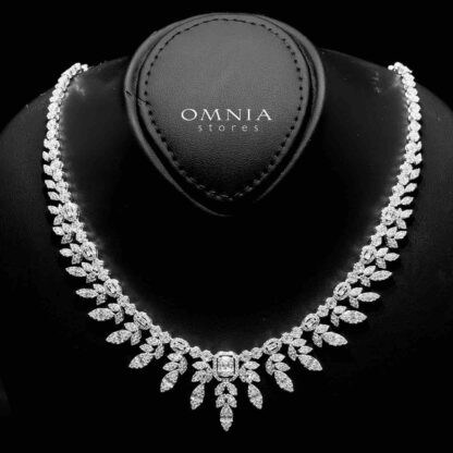 Omnia Sharifah White Bridal Full Set in 925 Silver High Quality Simulated Diamonds - Image 2