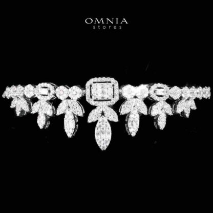 Omnia Sharifah White Bridal Full Set in 925 Silver High Quality Simulated Diamonds - Image 5