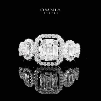 Omnia Sharifah White Bridal Full Set in 925 Silver High Quality Simulated Diamonds - Image 4