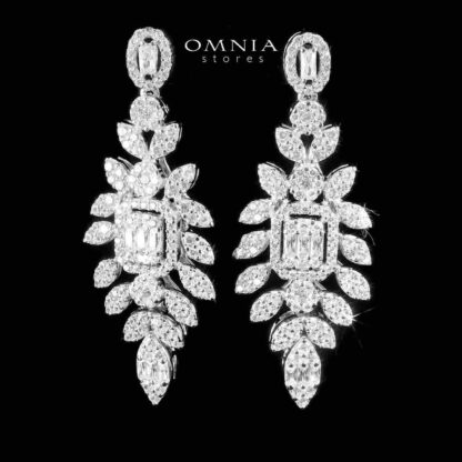 Omnia Sharifah White Bridal Full Set in 925 Silver High Quality Simulated Diamonds - Image 3