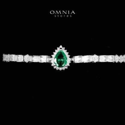 Omnia Milena Green Bridal Full Set in 925 Silver High Quality Simulated Diamonds - Image 5
