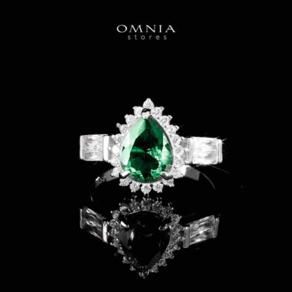 Omnia Milena Green Bridal Full Set in 925 Silver High Quality Simulated Diamonds - Image 4