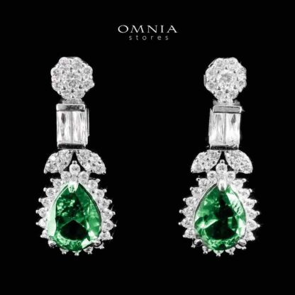 Omnia Milena Green Bridal Full Set in 925 Silver High Quality Simulated Diamonds - Image 3