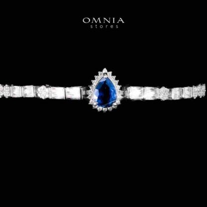 Omnia Milena Blue Bridal Full Set in 925 Silver High Quality Simulated Diamonds - Image 5
