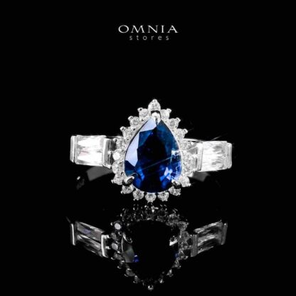 Omnia Milena Blue Bridal Full Set in 925 Silver High Quality Simulated Diamonds - Image 4