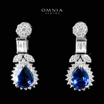 Omnia Milena Blue Bridal Full Set in 925 Silver High Quality Simulated Diamonds - Image 3