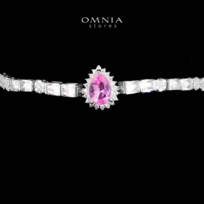 Omnia Milena Pink Bridal Full Set in 925 Silver High Quality Simulated Diamonds - Image 5