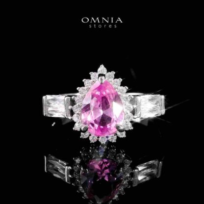 Omnia Milena Pink Bridal Full Set in 925 Silver High Quality Simulated Diamonds - Image 4