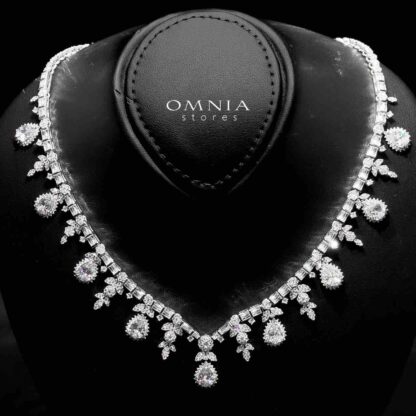 Omnia Milena White Bridal Full Set in 925 Silver High Quality Simulated Diamonds - Image 2
