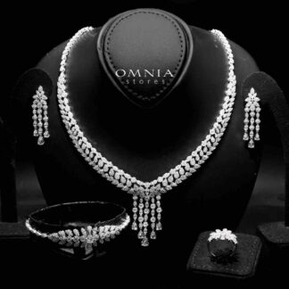 Omnia Suna White Bridal Full Set in 925 Silver High Quality Simulated Diamonds