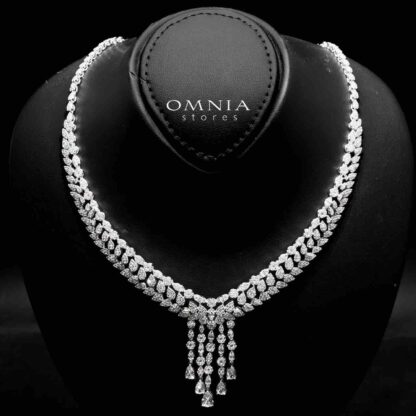 Omnia Suna White Bridal Full Set in 925 Silver High Quality Simulated Diamonds - Image 2