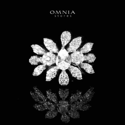 Omnia Suna White Bridal Full Set in 925 Silver High Quality Simulated Diamonds - Image 4