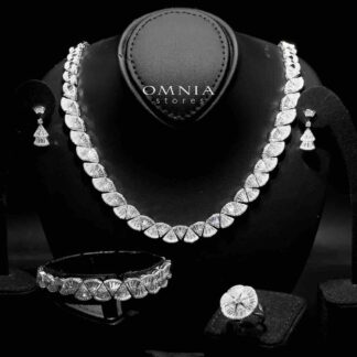 Omnia Sumaya White Bridal Full Set in 925 Silver High Quality Simulated Diamonds