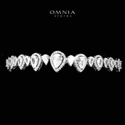 Omnia Sundus White Bridal Full Set in 925 Silver High Quality Simulated Diamonds - Image 5