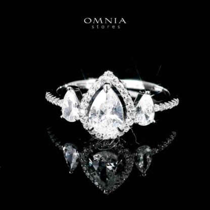 Omnia Sundus White Bridal Full Set in 925 Silver High Quality Simulated Diamonds - Image 4