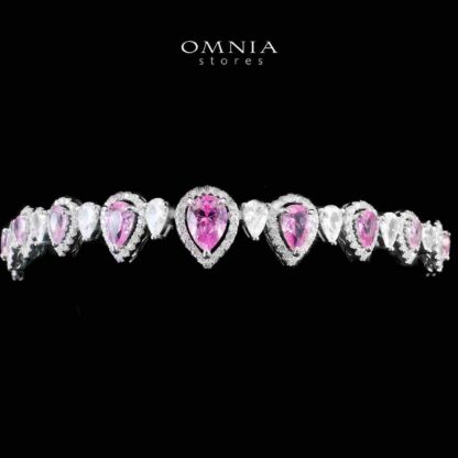 Omnia Sundus Pink Bridal Full Set in 925 Silver High Quality Simulated Diamonds - Image 5