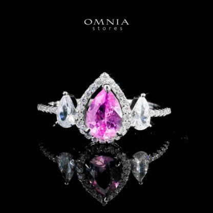 Omnia Sundus Pink Bridal Full Set in 925 Silver High Quality Simulated Diamonds - Image 4