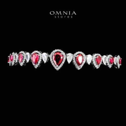 Omnia Sundus Maroon Bridal Full Set in 925 Silver High Quality Simulated Diamonds - Image 5