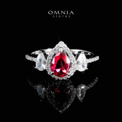 Omnia Sundus Maroon Bridal Full Set in 925 Silver High Quality Simulated Diamonds - Image 4