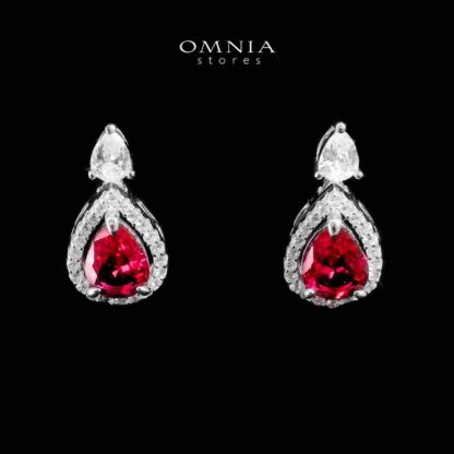 Omnia Sundus Maroon Bridal Full Set in 925 Silver High Quality Simulated Diamonds - Image 3