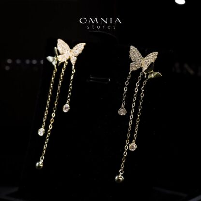 Omnia Naima Gold Earrings in 925 Silver with High-Quality Zircon Stones - Image 2