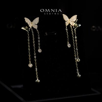Omnia Naima Gold Earrings in 925 Silver with High-Quality Zircon Stones - Image 3