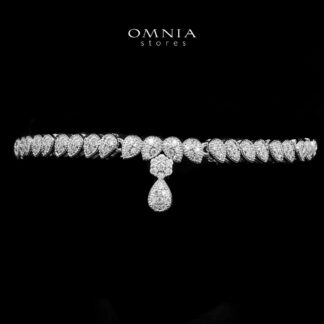 Omnia Thanaa Bracelet in High Quality Zircon Stone Rhodium Plated
