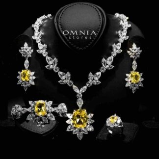 Omnia Medusa Yellow Bridal Full Set in 925 Silver High Quality Simulated diamonds