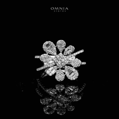 Omnia Safa Lara Bridal Bundle Full Set in High Quality Zircon Stone in Rhodium Plated - Image 5