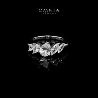 Lamiaa Glint White Ring In 925 Silver High Quality Simulated Diamonds