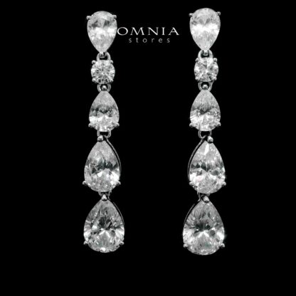 Hayaa Elegance Drop Earrings In 925 Silver High Quality Simulated Diamonds - Image 2